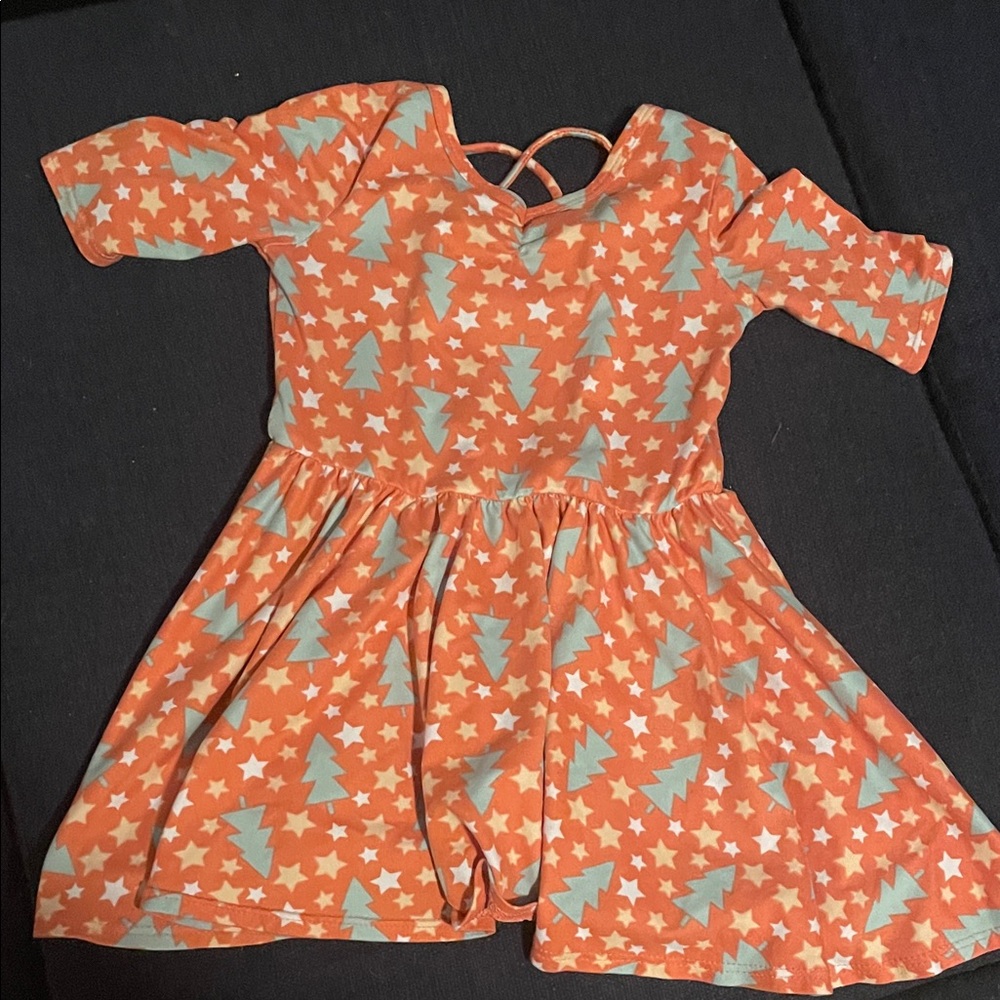 Dot Dot Smile Orange and White Star Dress